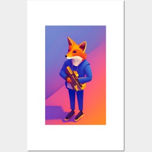 Fox In A Blue Sweat Suit Posters and Art